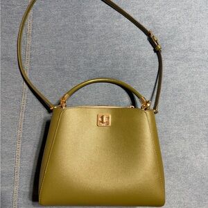 Kate Spade Olive Satchel with Gold Accents